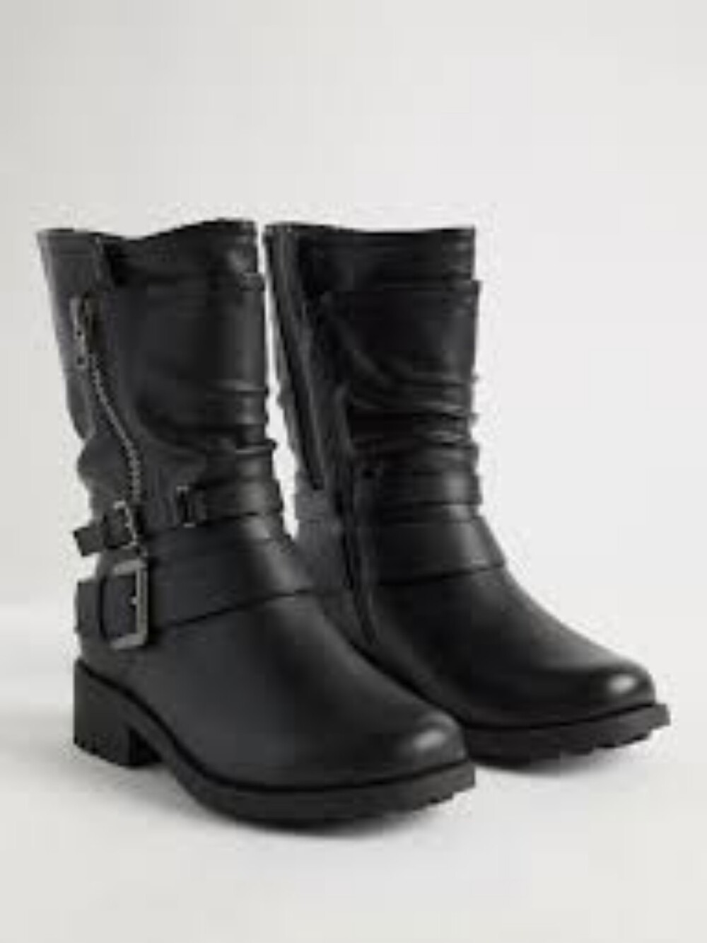 *5/$25* 8.5W [Torrid] Black Buckle & Zip Shit Kicker Combat Boots